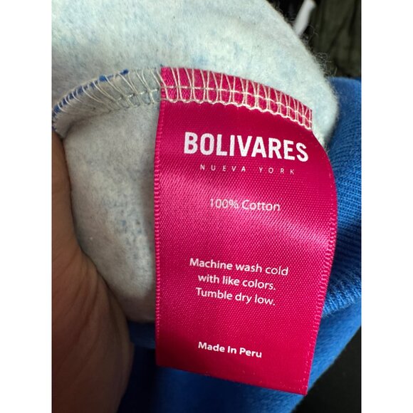 Bolivares Camilo Blue Shawl Collar Button-Up Jacket Cardigan‎ Medium 100% Cotton - Picture 6 of 8